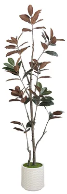 Image de Arbre de magnolias artificiel avec pot, 210 cm