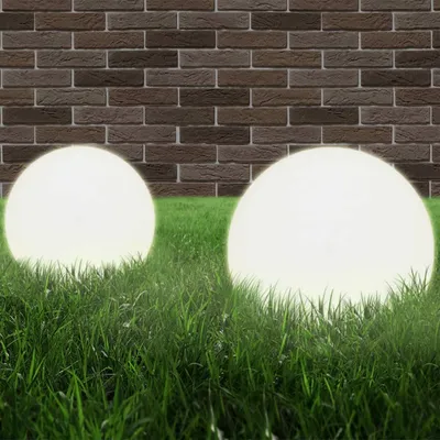 Image de The Living Store Lampes de jardin à LED 2 pcs. Sphérique 30 cm PMMA