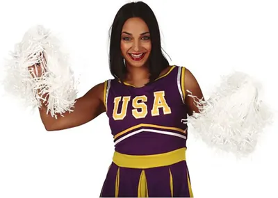 Produktbild von Sportlicher Karnevalstaumel Cheerleader Pom Poms Kostüm Zubehӧr Erwachsene Rhythmus Sportevent, Farbe: Weiß