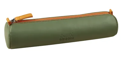 Produktbild von Rhodia 319004C, Weiches Federmäppchen, Kunstleder, Grün, Einfarbig, Reißverschluss, 215 mm