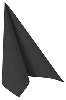 Produktbild von 250 Servietten schwarz "ROYAL Collection" 1/4-Falz 33 x 33 cm Stoffoptik