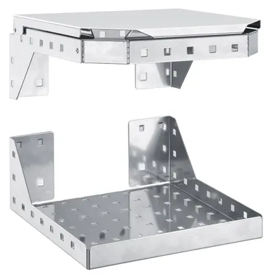 Produktbild von Müllbeutelhalter 2-teilig alufarben unten H305xB300xT120mm oben H350xB305xT130mm