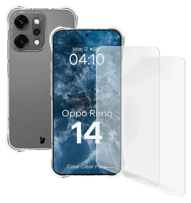 Produktbild von Handyhülle + 2x Folie für Oppo Reno 14, Bizon Case Clear Pack, Transparent