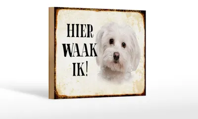 Produktbild von Holzschild Spruch 18x12 cm holländisch Hier Waak ik Maltezer Dekoration