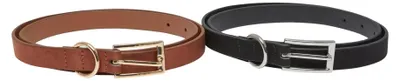 Produktbild von Urban Classics - Gürtel, Geprägt, Kunstleder 2er-Pack TN1482 (L-XL) (Schwarz/Silber/Braun)