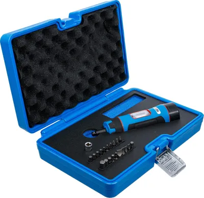 Image de BGS 7123 Clé dynamométrique 1/4" 1-8 Nm, 22 pièces, avec jeu d'embouts