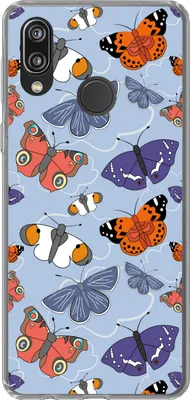 Produktbild von MuchoWow® Handyhülle Schutzhülle Hülle für Telefoonhoesje Huawei P20 Lite (2020) Mädchen - Schmetterling - Orange - Muster - Mädchen - Kinder - Mädchen Silikon Softcase Handy Hülle - Kartenhalter