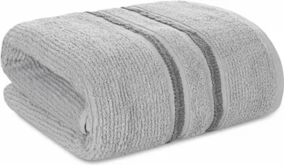Image de EUROFIRANY | Serviette - Serviette de bain - 70 x 140 cm - argent - Doux - Coton