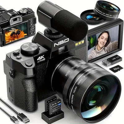 Immagine prodotto di Vlogcamera - Fotocamera digitale - Fotocamera compatta - Fotocamera - Videocamera - Qualità dell'immagine nitida da 48MP
