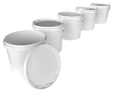 Obrázek produktu pro Sada 5 kulatých plastových kbelíků s víkem, 20L
