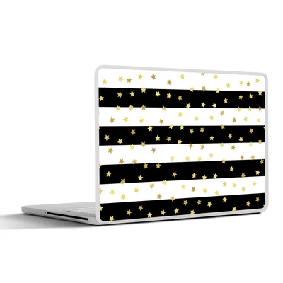 Produktbild von MuchoWow® Laptop Aufkleber Sticker Cover Sterne - Gold - Konfetti - Muster 32.5x23.5 cm - Sticker für Laptop - Selbstklebend