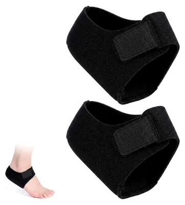 Produktbild von Fersenpolster für Fersensporn und Plantarfasziitis – Silikon Fersenschutz zur Schmerzlinderung, dünne Gel Fersenschalen für Damen und Herren, Fersenkissen zur Entlastung der Achillessehne, Schwarz, Größe L