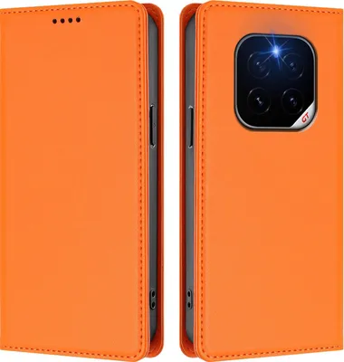 Produktbild von Handyhülle für Honor GT Pro, Kunstleder Klapphülle Stoßfeste Magnetische Hülle mit Ständer Orange