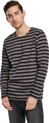 Zdjęcie produktu dla Urban Classics Regular Stripe LS asfalt/czarny - 4XL