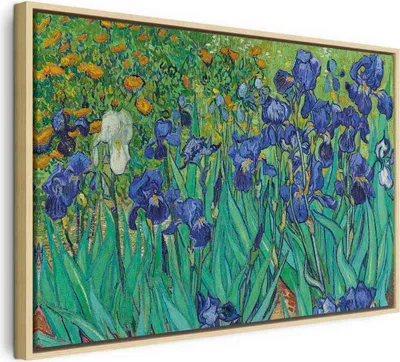 Produktbild von Italienischer Leinwand Leinwandbild - Irises - Van Gogh 120x80 cm Reproduktionen l-G-10193-b-a