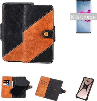 Produktbild von K-S-Trade Handyhülle Schutzhülle Bookstyle Case Wallet-Case kompatibel mit Xiaomi Mi 6 Handy Cover Bumper Klapphülle schwarz hellbraun 1x