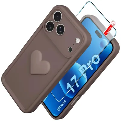 Obrázek produktu pro Pouzdro pro iPhone 17 Pro CASE silikonové matné srdce + ochranné sklo 9H