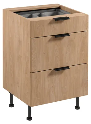 Obrázok produktu pre Šuplíková kuchynská skrinka SALERNO - šírka 60 cm, dub + príborník