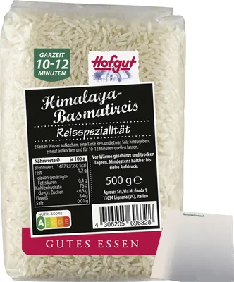 Produktbild von Hofgut Himalaya Basmati (500g Packung) + usy Block