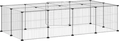 Image de vidaXL 20 pcs. cage pour animaux domestiques avec porte noir 35x35 cm acier