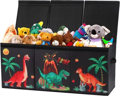 Produktbild von Spielzeugkiste 96x32x40 cm, mit Deckel, faltbar, Oxford-Gewebe, für Kinderzimmer