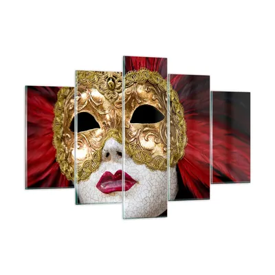 Produktbild von Bilder auf glas - Venezianische Maske Kostüm Spaß Feder - 150x100cm - Glasbilder - Wandbilder - Kunstdruck - Wanddekoration aus Glas - Glas Bilder - Wandbild auf Glas - GEA150x100-0437