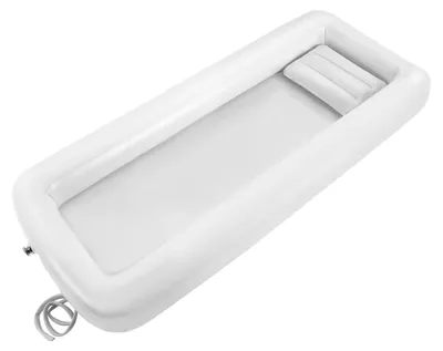 Image de Baignoire gonflable pour lit - Baignoire portable - Pour les personnes âgées et alitées - Avec pompe électrique et réservoir d'eau - Pliable en PVC - Pour la maison et les soins - Blanche