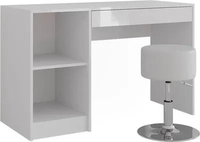 Image de Coiffeuse Vicco Sherry blanc/blanc brillant 119.8cm avec tabouret, Model 57576