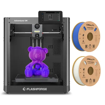 Produktbild von Flashforge Adventurer 5M 3D-Drucker, 600 mm/s Druckgeschwindigkeit, 220 x 220 x 220 mm Druckvolumen + 1KG Weiss Hyper PLA-Filament+ 1KG Blau Hyper PLA-Filament