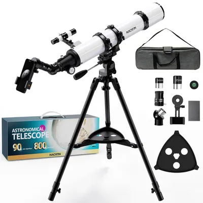 Zdjęcie produktu dla Teleskop refrakcyjny - średnica obiektywu 90 mm - ogniskowa 800 mm, idealny dla początkujących