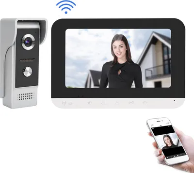 Obrázok produktu pre Videointerkom s podporou aplikácie Tuya, WiFi videovrátnik s rozlíšením 1080p a 7-palcovým displejom pre domácnosť, s európskou zástrčkou