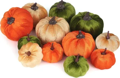 Obrázek produktu pro 12 kusů umělých sklizňových dýní sada Podzimní dekorace Halloween Díkůvzdání
