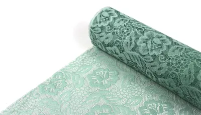 Zdjęcie produktu dla SIZOLACE® ROSE, wzór koronkowy, bieżnik na stół, obrzeże stołu 30 cm/5 m pistacja