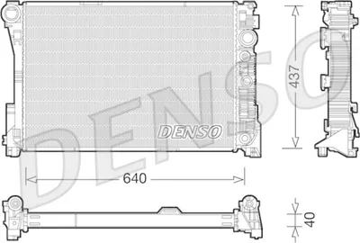 Produktbild von DENSO DRM17046 Kühler Wasserkühler Motorkühler passend für MERCEDES-BENZ C-Klasse Limousine (W204) C-Klasse T-modell (S204) E-Klasse Limousine (W212)