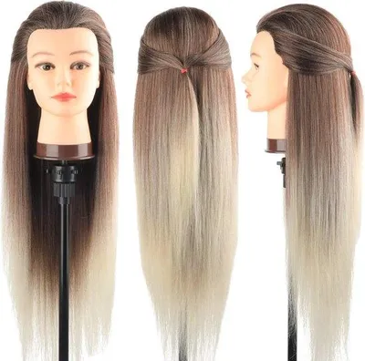 Produktbild von Famanu Friseurkopf mit Langem Haar für Styling und Flechten - 26-28 Zoll