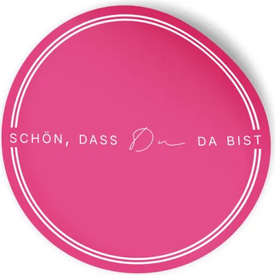 Produktbild von ITENGA 24x Aufkleber Sticker 4cm rund Schön dass du da bist V3 pink