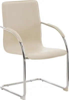 Produktbild von TPFLiving Besucherstuhl Meli Two Kunstleder Gestell Metall in Chromoptik creme