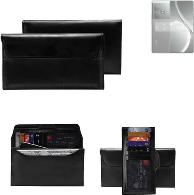 Produktbild von K-S-Trade Handy Hülle kompatibel mit Realme GT 6T Schutz Hülle Tasche Schutz Case Handytasche Kunstleder schwarz, 1x