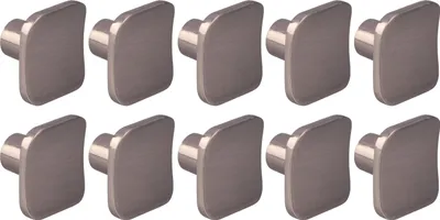 Produktbild von Natural Goods Berlin Möbelgriffe rund KONKAV, Möbelknöpfe 30x27mm, Schrankknöpfe passend für 15-22mm Türstärken, Griffe für Küchenschränke, Kommoden, Sideboard etc., Edelstahl-Optik, 10 Stück