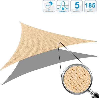 Produktbild von Sonnensegel Rechteck 3.6x3.6x3.6, Sonnenschutz wetterbeständig HDPE