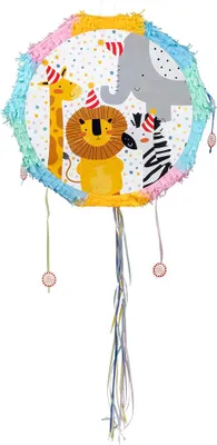 Image de Safari Piñata - Pinata d'anniversaire pour enfants - Pinjata animaux colorés - Safari