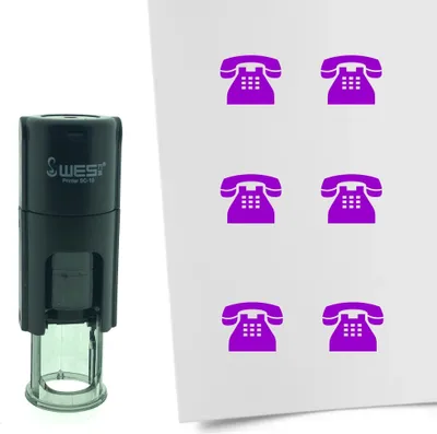 Obrázek produktu pro CombiCraft Stamp Telephone 10mm kulatý - fialový inkoust
