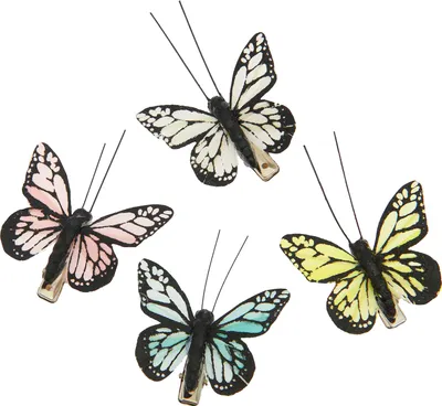 Produktbild von Rico Design "Schmetterling mit Clip" Mix Bunt
