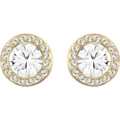 Zdjęcie produktu dla Swarovski 5505470 Kolczyki sztyfty damskie anielskie okrągłe białe złoto stop