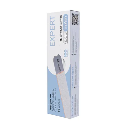 Obrázok produktu pre Pilník Biely jednorazový papier pre rovný pilník na nechty Staleks Pro Expert 22 100/150/180/240 zrnitosť 50 kusov  100 zrnitosť - balenie 50 kusov