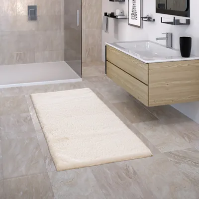 Immagine prodotto di Tappeto da bagno Tappeto da bagno Antiscivolo Soffice Lavabile Unicolore Dimensioni 60x100 cm