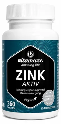 Immagine prodotto di Zinco attivo 25 mg compresse vegane ad alto dosaggio 360 St