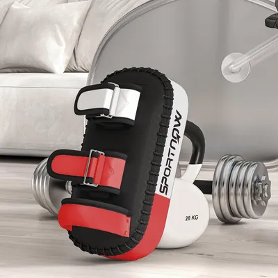 Produktbild von SUGIFT Kickpolster MMA Kampfsport, Kickpratze Muay Thai Boxen, Kunstleder, Schwarz | verstellbare Klettverschlüsse | 8 cm Polsterstärke | 38x20x18 cm