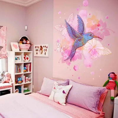 Produktbild von Decords Wandtattoo – farbenfroher Kolibri, 175 x 201 cm