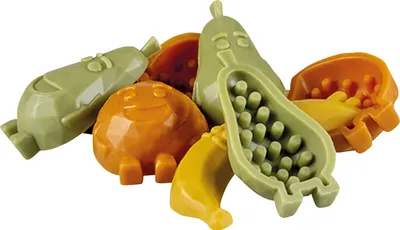 Image de 18 pièces de 7 cm - Garden Bites Fruity Friends - Dentaire végétarien - Friandises à mâcher - Morceaux de fruits